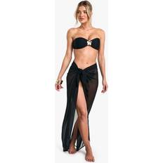 Boohoo Swimsuit Cover-Ups & Sarong Wraps boohoo Womens Beachwear Essentials Sarong - Black