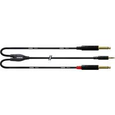 Cordial 3.5mm - 2x6.3 mm M-M 0.2m