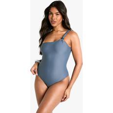 Boohoo Swimsuits boohoo Womens Beaded One Shoulder Swimsuit - Grey