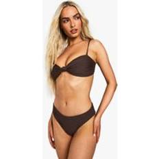 Boohoo Bikini Bottoms boohoo Womens Swimwear Essentials High Waist Brief - Brown