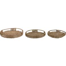Home ESPRIT Set of Natural Tropical Trays 45 x 45 x 7 cm Serving Tray