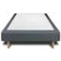 Lits Continentaux WTB Sommier Tapissier Velours Gris Anthracite 150x190 H29 cm Lit Continental