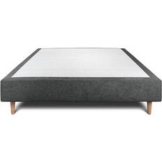 Lits Continentaux WTB Sommier Tapissier Tissu Gris Anthracite 150x200 H35 cm Lit Continental