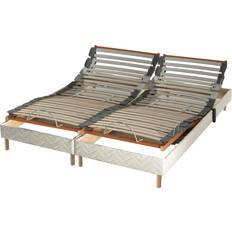 Lits Réglables Lot De Sommiers Avec Réglage Fermeté Au Niveau 2x80x200 cm Lit Réglable