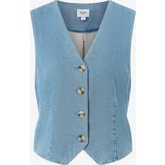 Blue Vests Saint Tropez Vest With V-Neck And Buttons - Blue