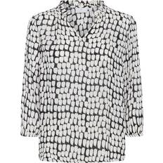 3XL Blouses Kaffe Amber Blouse - Black/Sand Graphic Dot