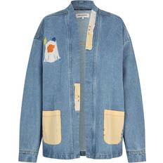 Lollys Laundry Overtøj Lollys Laundry Milall Jacket LS Washed Denim - Blue Denim/Mørkeorange/Hvid