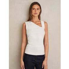 Reiss Vests Reiss Jody Stretch-Cotton Ribbed Asymmetric Vest