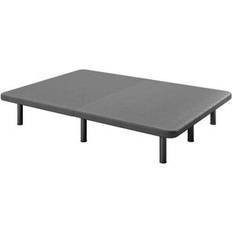 Colchones de Muelles Base Tapizada Partida Malla 3D Transpirable 150x190 cm Gris Con Patas Colchón de Muelles