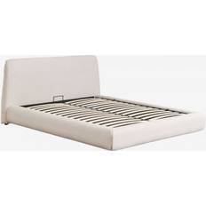 Lits avec Cadre Sklum Canapé Abatible En Tela Norena 160 x 200 cm Beige Crema Cama con Estructura