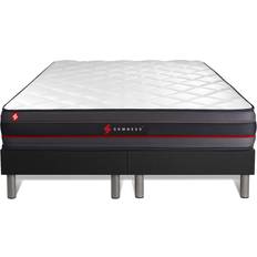 Ensembles de Lit Ensemble Double Sommier Matelas Regen 200 x 200 cm - Noir