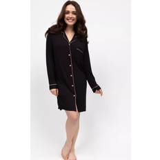 Long Sleeves Nightgowns Cyberjammies Bonnie Jersey Long Sleeve Nightshirt - Black