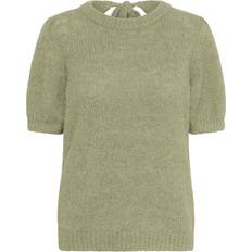 Cut-Out Jumpers Kaffe Emillie Tie Back Jumper Minimalistic Styles - Oil Green Melange