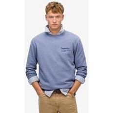 Men - Silk Jumpers Superdry Core Logo City Backhit Crew Sweat Top - Light Blue