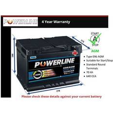 Powerline Agm Car Battery 096AGM 096 640A