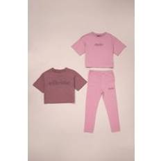 3-Piece T-Shirt and Legging Outfit Set - Lilac