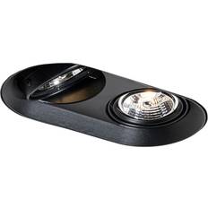 QAZQA Spotlights QAZQA Rounded Recessed Black GU10 70mm 2-Light Spotlight