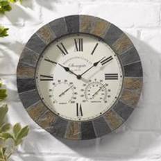 mysmartbuy Ringstone Outdoor Garden & Thermometer 34cm Diameter Multi One Size Wall Clock