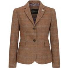 Checkered - Women Blazers Truclothing Women's Tailored Fit Tweed Blazer - Brown