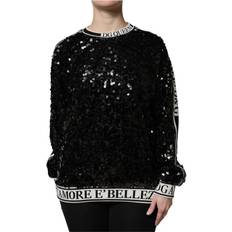 Sequins Jumpers Dolce & Gabbana Round-neck Knitwear Sequin Pullover Jumper Black