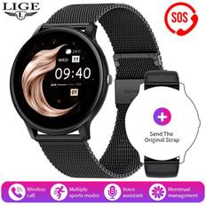 Lige Smart Watch Bluetooth Call Voice Assistant Waterproof