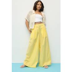 Checkered - Women Trousers & Shorts PixieGirl Petite Gingham Palazzo Trousers - Yellow