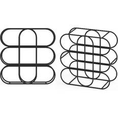 Black Wine Racks Buttercup Farm 13 Inch 9 Bottle Cast Iron L13 x W30 x H33 cm Black Wine Rack