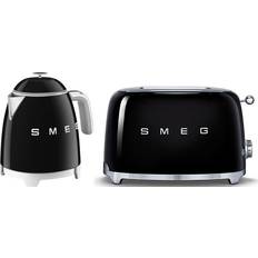 Smeg Black Toasters Smeg 50's Style Retro Range Breakfast Set 0.8L