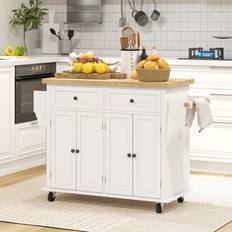 ClassicLiving Wood Kitchen Island - Cream White