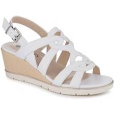 6.5 - White Espadrilles Pavers Strappy Wedge-Heeled Espadrilles - White