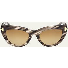 Solglasögon Tom Ford Icon Collection Cat-Eye Sunglasses - Striped Grey/Brown