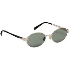 Solglasögon Saint Laurent Gold Oval Sunglasses for Men - Yellow