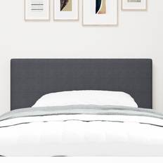 Cream Wood Fabric 90 x 40 x 5 cm Dark Grey