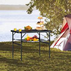Dakota Fields Folding Camping Table With Storage Net 90cm L X 60cm D