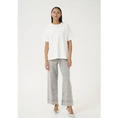 Wool T-shirts Kaffe Berisa 100% Cotton T-Shirt With Embellished Front Off - White
