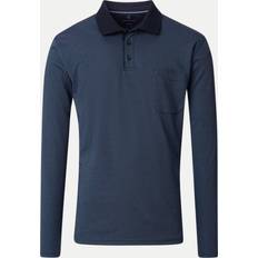 Casamoda Long Sleeve Poloshirt Strukture - Navy Blue/Dark