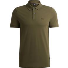HUGO BOSS Polo Shirts HUGO BOSS Mens Pallas Cotton Polo Shirt - Khaki Green
