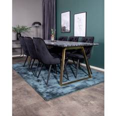 Brass Dining Sets Canora Grey Mabel with 6 Chairs Black Dining Set