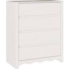 Træ Kommoder vidaXL Drammen Hvid 76,5 x 40 x 91 cm Massivt Træ Fyr Kommode