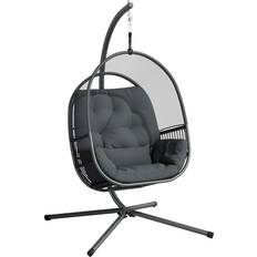 Bloomsbury Market Swing Chair with Stand 193cm H x 112cm L - Grey
