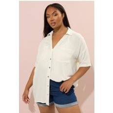 Women - Yellow Shirts Yours Short Sleeve Chambray Shirt - Yellow