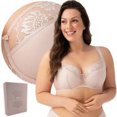Gorsenia Alicante Bra Soft Lace Big Underwired Plus Size Non-Padded - Beige