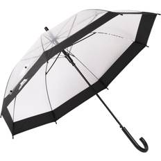 Umbrellas Trespass Unisex Adult Rainfall Clear POE Stick Umbrella - Black