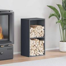 Dicasser Firewood Rack Outdoor And Indoor Firewood Storage, 24 INCH Double Coated Fire Wood Organizer, Waterproof Rustproof Stable Log Holder And Fireplace Decor, Black