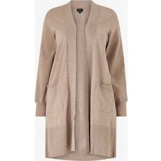Zizzi Koftor Zizzi Cardigan Mella L/S - Brun