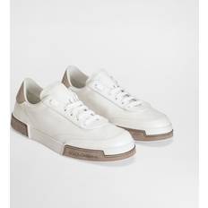 Dolce & Gabbana Sneakers Dolce & Gabbana Hvide Læder Sneakers Med Læderindsats Hvid