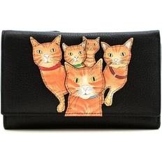 Mala Leather Kitty Crew Large Tri Fold Purse - Black