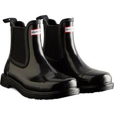 Polyester Chelsea boots Hunter Womens Commando Gloss Chelsea Boots - Black
