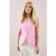 Pink Vests Wallis Petite Longline Button Detail Waistcoat - Pink
