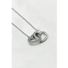 SVNX Double Heart Link Necklace - Silver